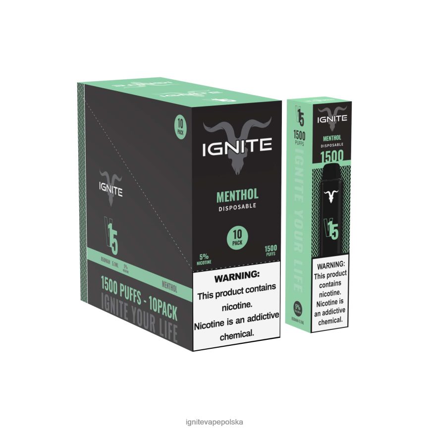 Ignite Vape Flavors | IGNITE V15 vape pen 10 szt mentol 0648NZ103